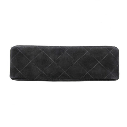Chanel Shoulder Bag Matelasse Suede Black Gold Hardware Women