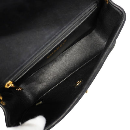 Chanel Shoulder Bag Matelasse Suede Black Gold Hardware Women