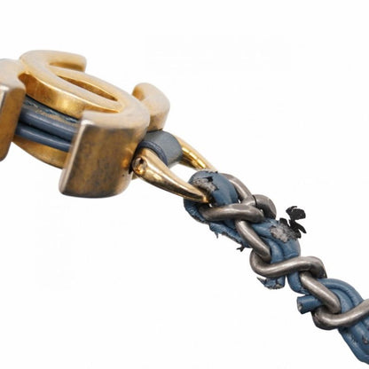 Chanel Shoulder Bag Gabrielle Calfskin Blue Gold/silver Hardware Women