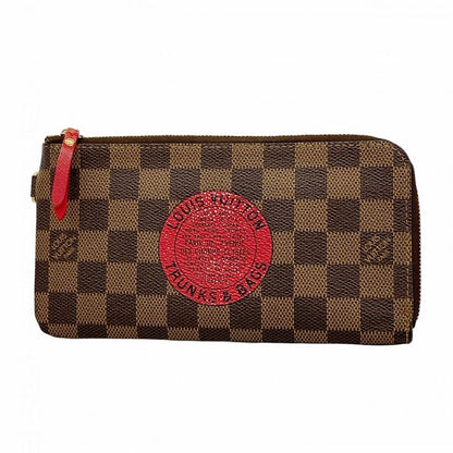 Louis Vuitton Long Wallet Damier T&B Portefeuille Complice N61740 Red Ebène