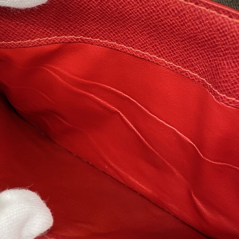 Louis Vuitton Long Wallet Damier T&B Portefeuille Complice N61740 Red Ebène