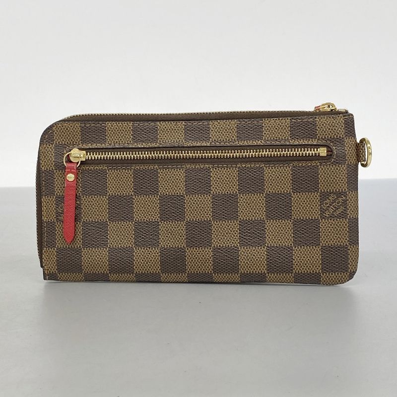 Louis Vuitton Long Wallet Damier T&B Portefeuille Complice N61740 Red Ebène
