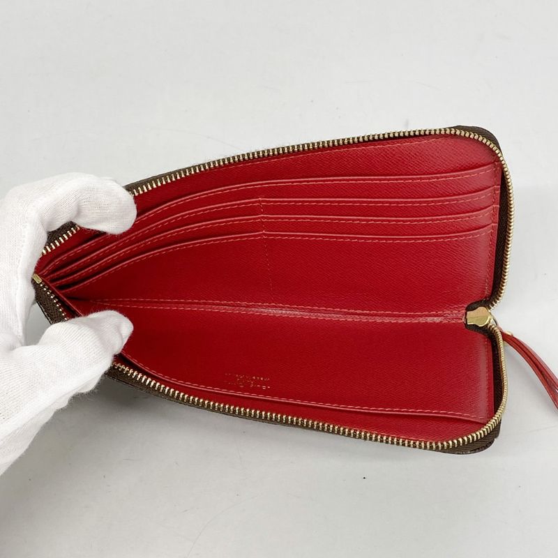 Louis Vuitton Long Wallet Damier T&B Portefeuille Complice N61740 Red Ebène