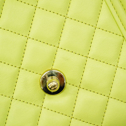 Chanel Shoulder Bag Boy Chanel Lambskin Green Chien Pan Gold Hardware Women