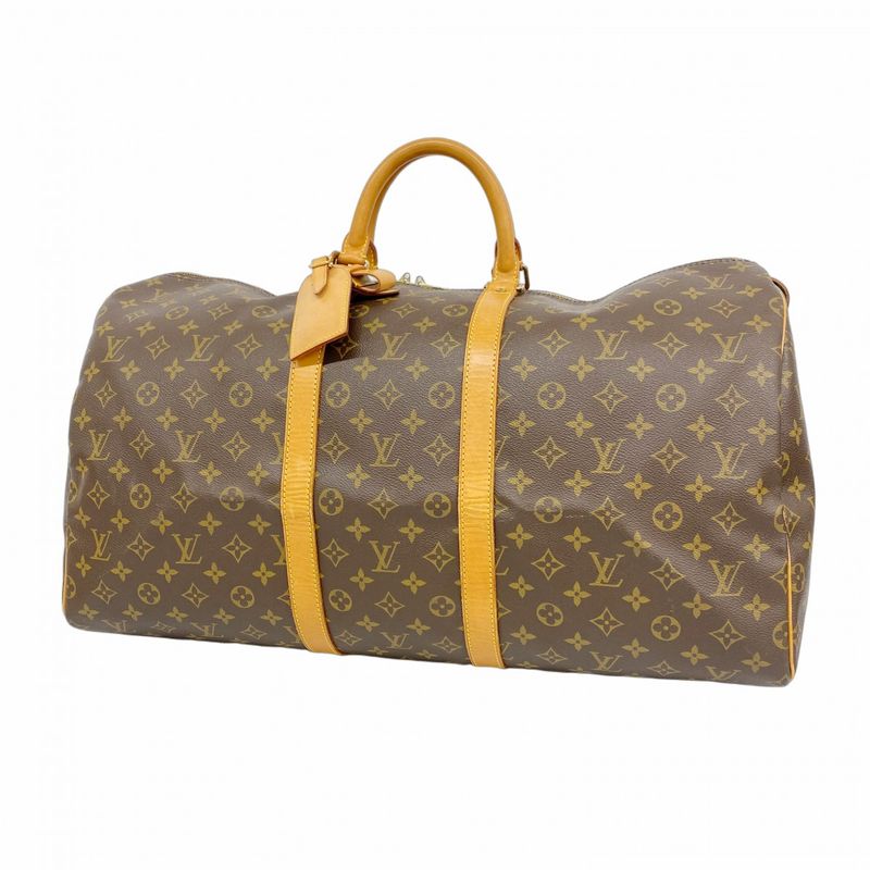 Louis Vuitton Boston Bag Monogram Keepall 55 M41424 Brown Men Women Unisex