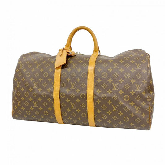 Louis Vuitton Boston Bag Monogram Keepall 55 M41424 Brown Men Women Unisex