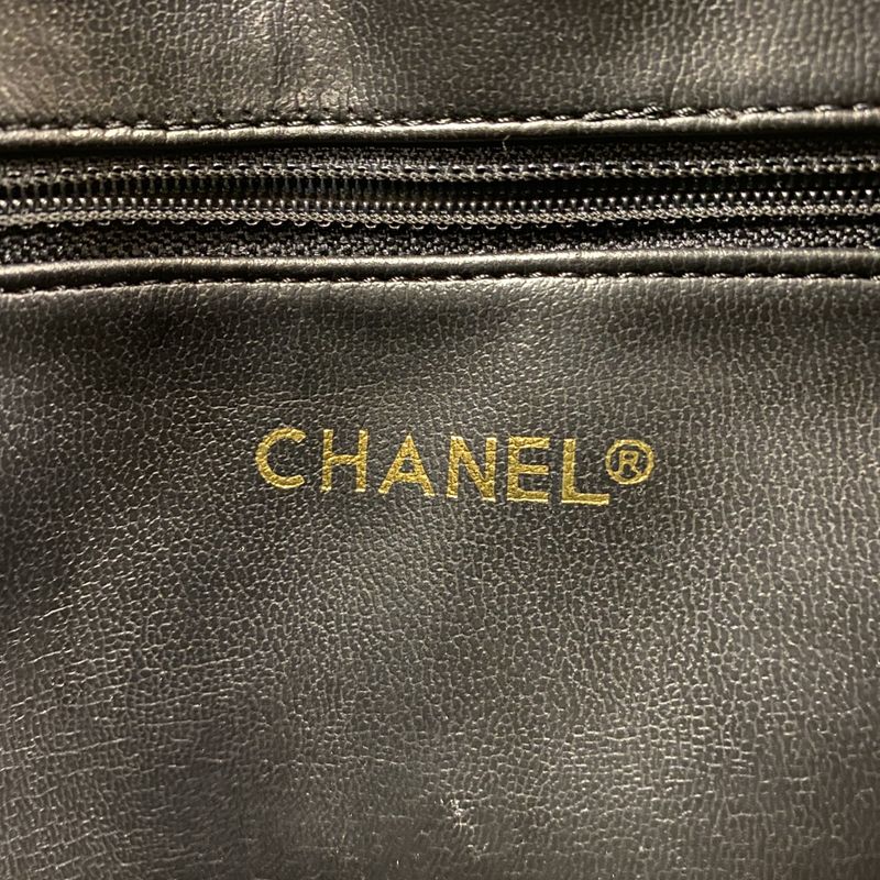 Chanel Shoulder Bag Matelasse Lambskin Black Gold Hardware Women
