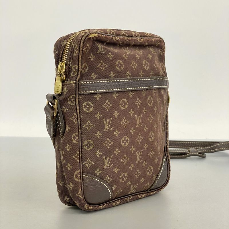 Louis Vuitton Shoulder Bag Monogram Mini Lin Danube M95228 Gray Ebeneu Women's