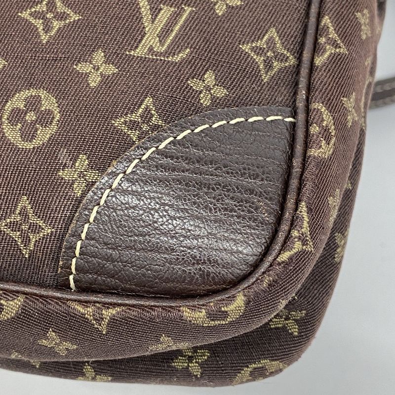 Louis Vuitton Shoulder Bag Monogram Mini Lin Danube M95228 Gray Ebeneu Women's