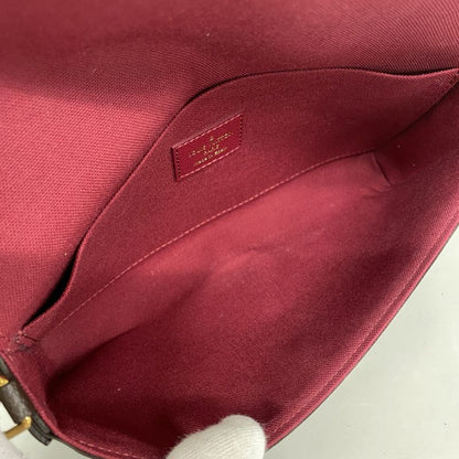 Louis Vuitton Shoulder Wallet Monogram Pochette Felicie M81896 Brown Fuchsia