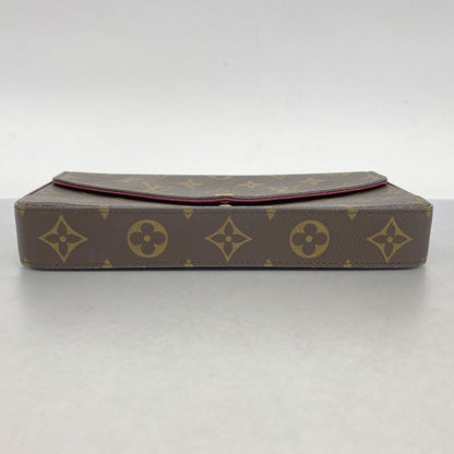 Louis Vuitton Shoulder Wallet Monogram Pochette Felicie M81896 Brown Fuchsia