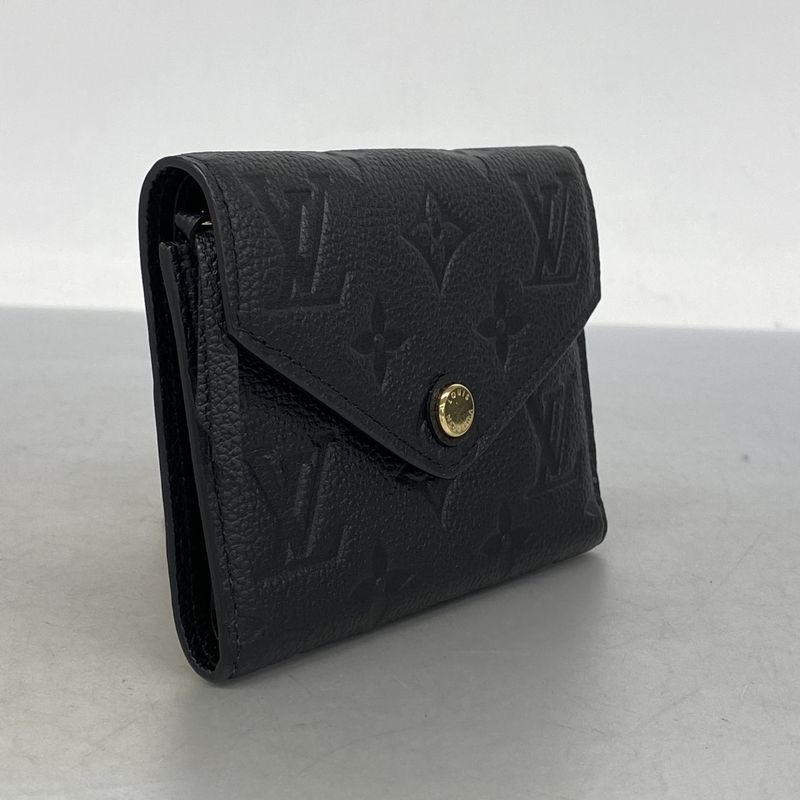 Louis Vuitton Monogram And Empreinte Portefeuille Victorine Trifold Wallet