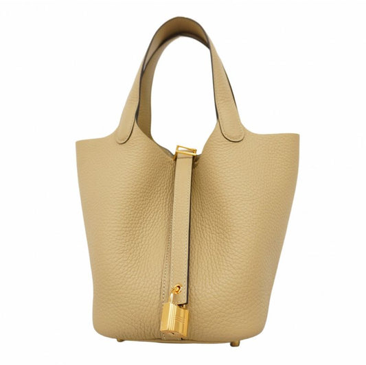 Hermes Handbag Picotin Lock PM Taurillon Cles Mance Trench Gold Hardware K