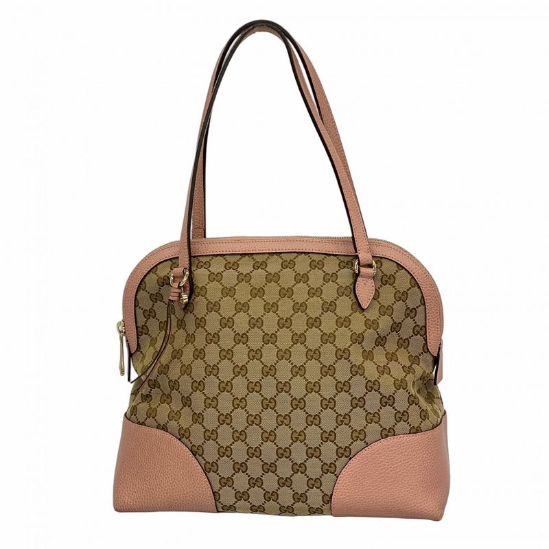 Gucci Shoulder Bag GG Canvas Interlocking G 449243 Canvas Beige Pink Chien Pan