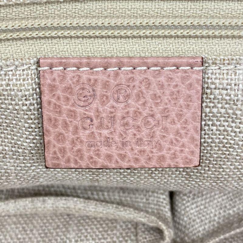Gucci Shoulder Bag GG Canvas Interlocking G 449243 Canvas Beige Pink Chien Pan