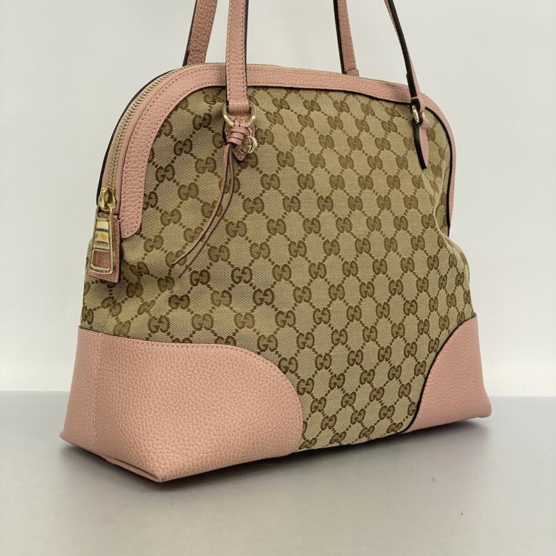Gucci Shoulder Bag GG Canvas Interlocking G 449243 Canvas Beige Pink Chien Pan