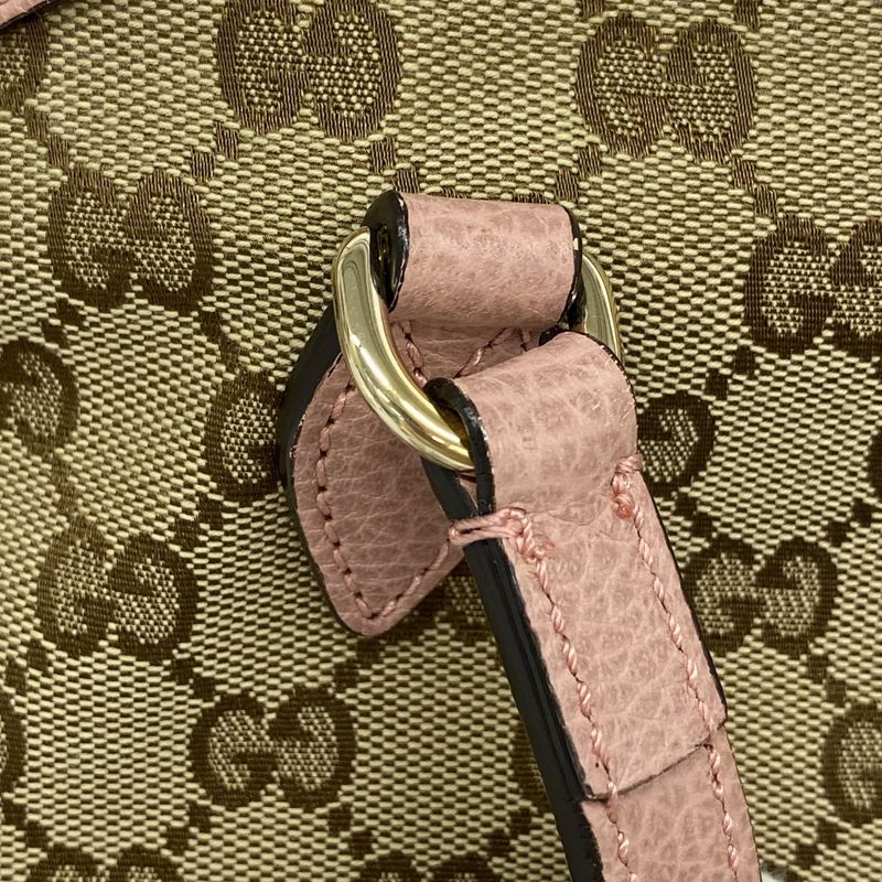 Gucci Shoulder Bag GG Canvas Interlocking G 449243 Canvas Beige Pink Chien Pan
