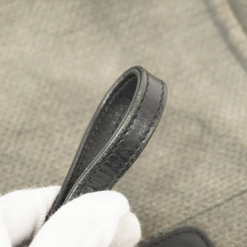 Chanel Tote Bag Deauville Canvas Gray Black Silver Hardware Women's