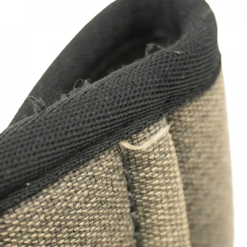 Chanel Tote Bag Deauville Canvas Gray Black Silver Hardware Women's