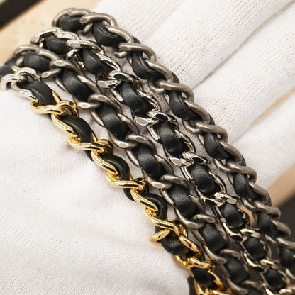 Chanel Shoulder Bag Gabrielle Lambskin Beige Black Gold/silver Hardware Women