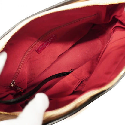 Chanel Shoulder Bag Gabrielle Lambskin Beige Black Gold/silver Hardware Women