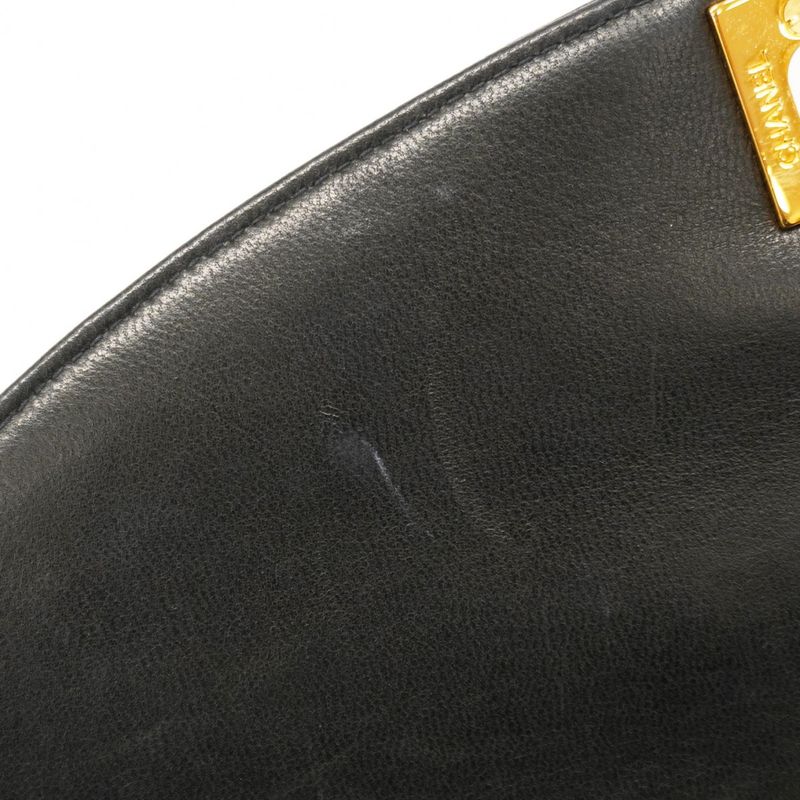 Chanel Shoulder Bag Diana Lambskin Black Gold Hardware Women