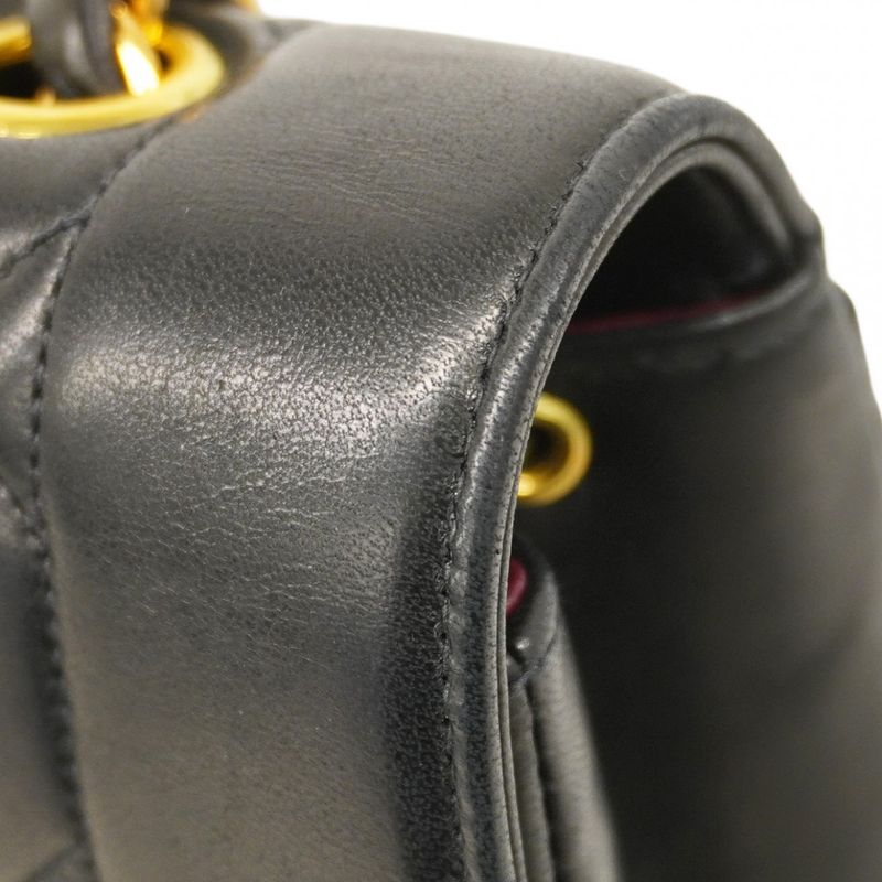 Chanel Shoulder Bag Diana Lambskin Black Gold Hardware Women