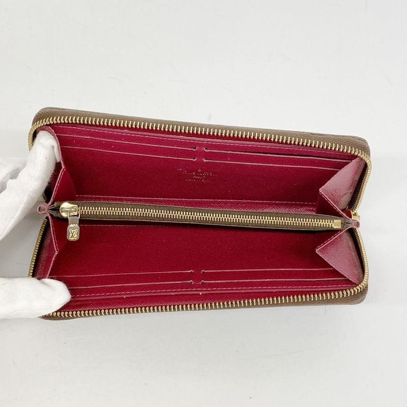 Louis Vuitton Long Wallet Monogram Portefeuille Cles Mance M60742 Brown Fuchsia