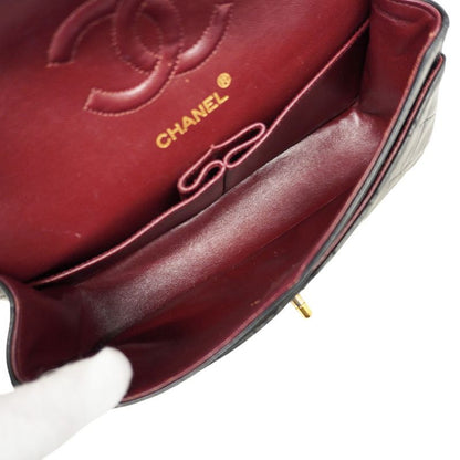 Chanel Shoulder Bag Matelasse Lambskin Black Gold Hardware Women