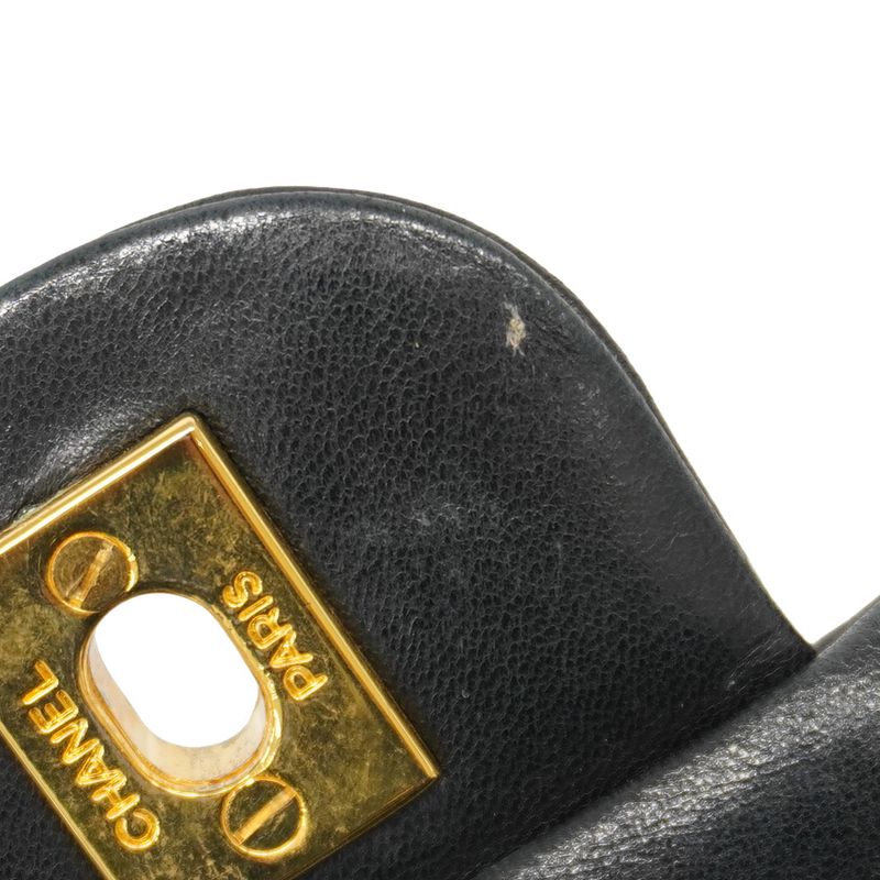 Chanel Shoulder Bag Matelasse Lambskin Black Gold Hardware Women