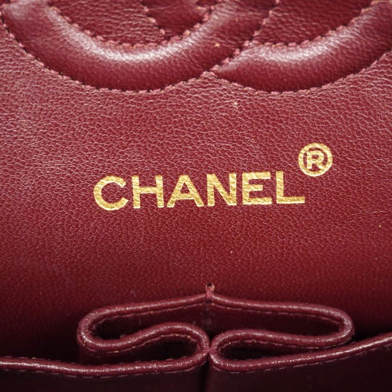 Chanel Shoulder Bag Matelasse Lambskin Black Gold Hardware Women