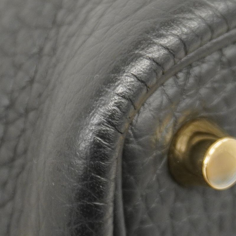 Hermes Handbag Picotin Lock PM Taurillon Cles Mance Black Gold Hardware K