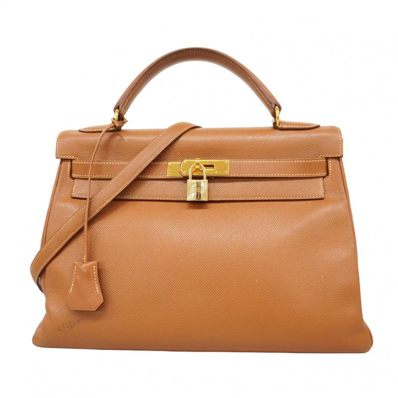 Hermes Handbag Kelly 32 Courchevel Gold Hardware □A Engraved 2way Bag Ladies