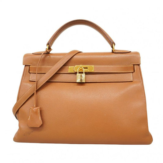 Hermes Handbag Kelly 32 Courchevel Gold Hardware □A Engraved 2way Bag Ladies