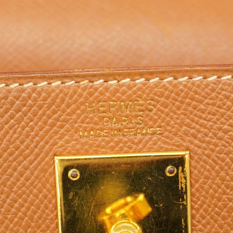 Hermes Handbag Kelly 32 Courchevel Gold Hardware □A Engraved 2way Bag Ladies