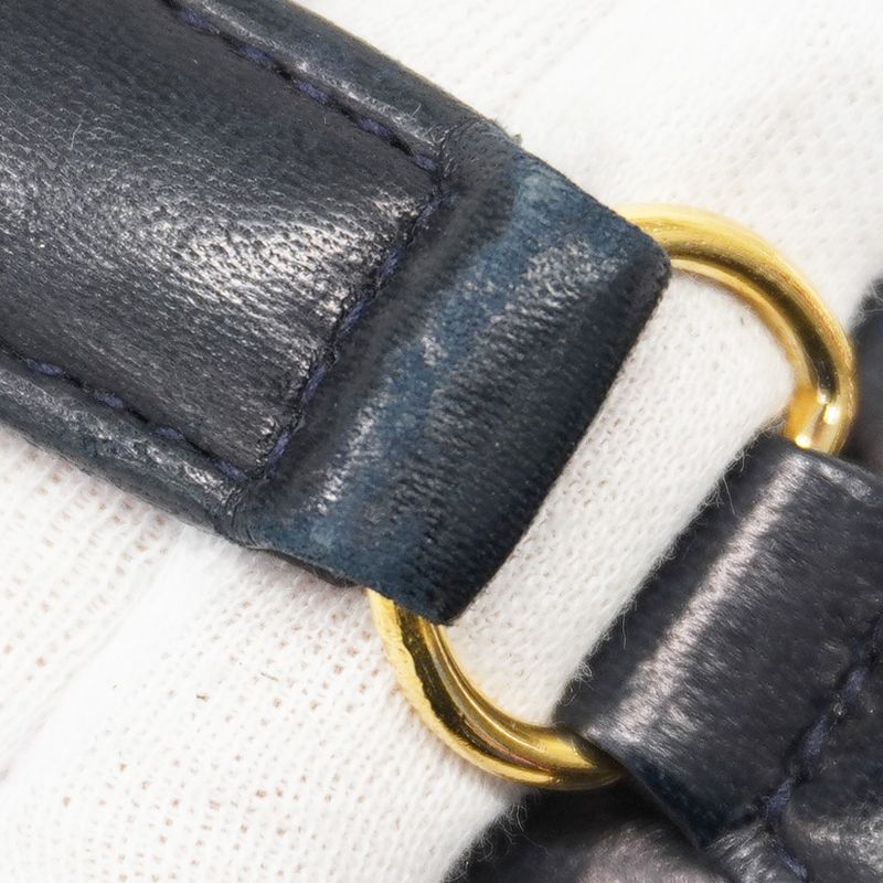 Chanel Handbag Matelasse Double Turnlock Lambskin Navy Gold Hardware 2way Bag