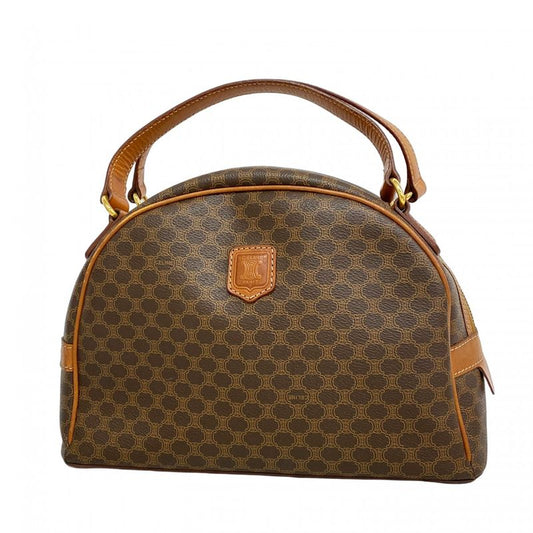 Celine Handbag Macadam PVC Brown Gold Hardware Women