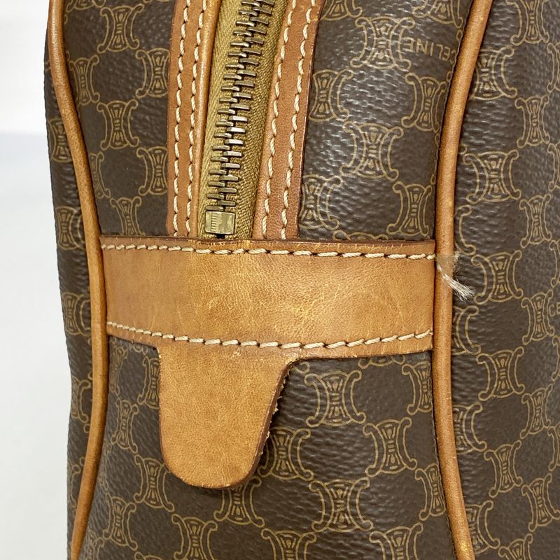 Celine Handbag Macadam PVC Brown Gold Hardware Women