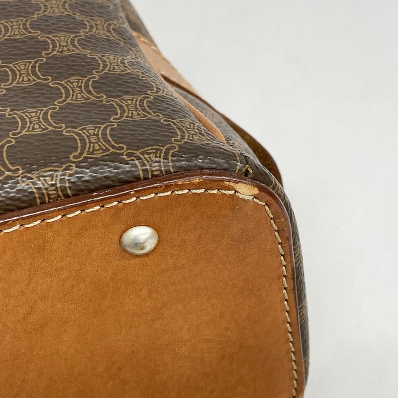 Celine Handbag Macadam PVC Brown Gold Hardware Women