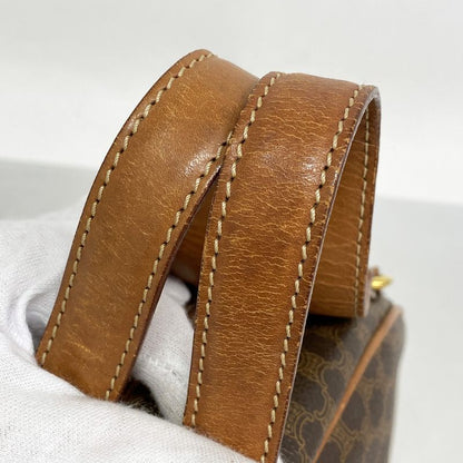 Celine Handbag Macadam PVC Brown Gold Hardware Women