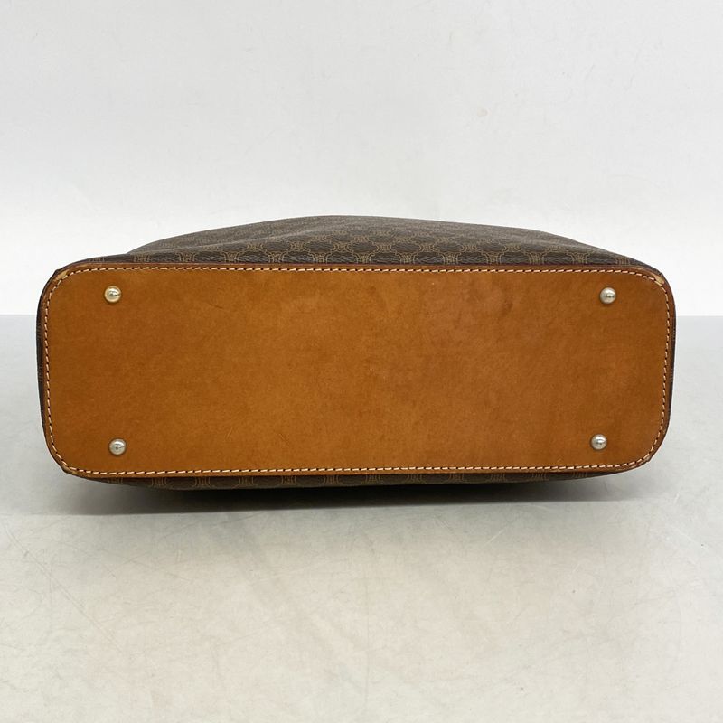 Celine Handbag Macadam PVC Brown Gold Hardware Women