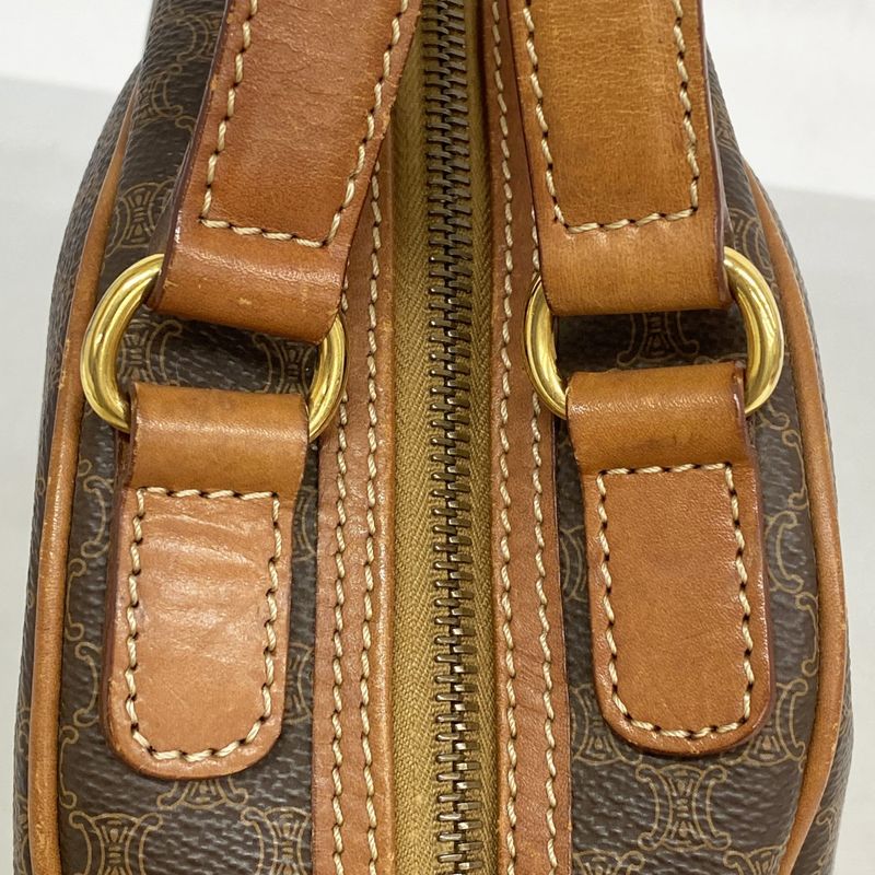 Celine Handbag Macadam PVC Brown Gold Hardware Women