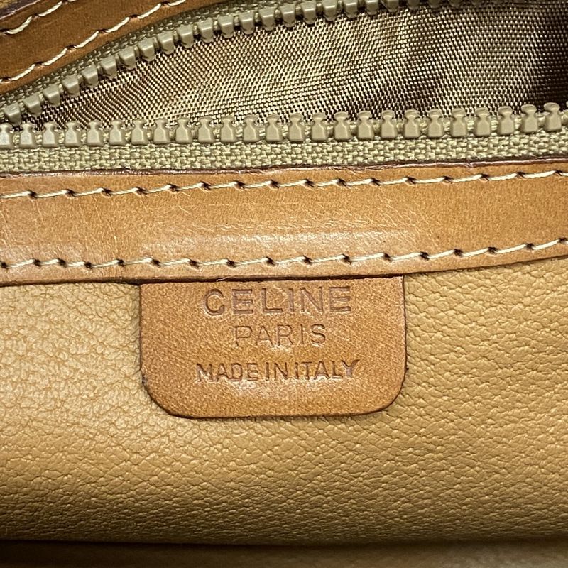 Celine Handbag Macadam PVC Brown Gold Hardware Women