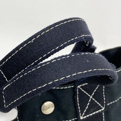 Hermes Tote Bag Deauville PM Canvas Black Silver Hardware Women