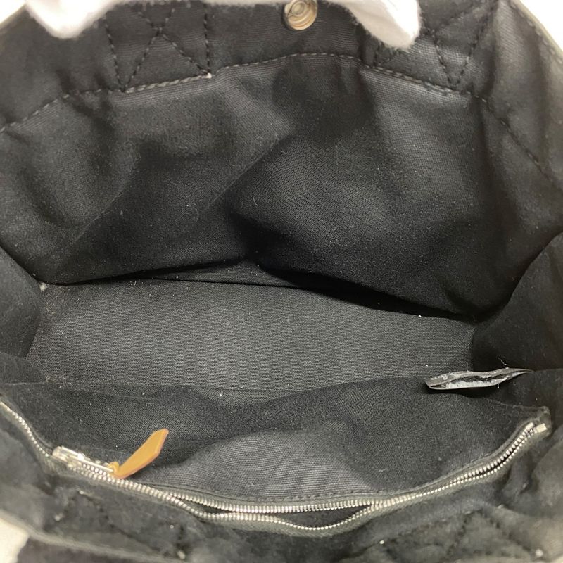 Hermes Tote Bag Deauville PM Canvas Black Silver Hardware Women