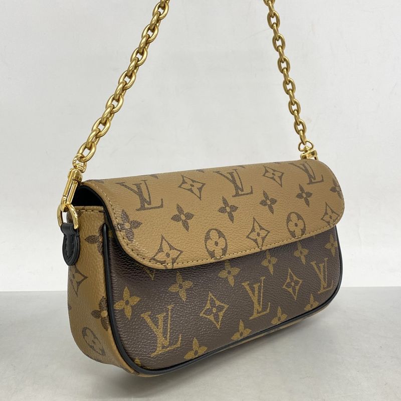 Louis Vuitton Shoulder Bag Monogram Reverse Wallet On Chain Ivy M26587 Brown