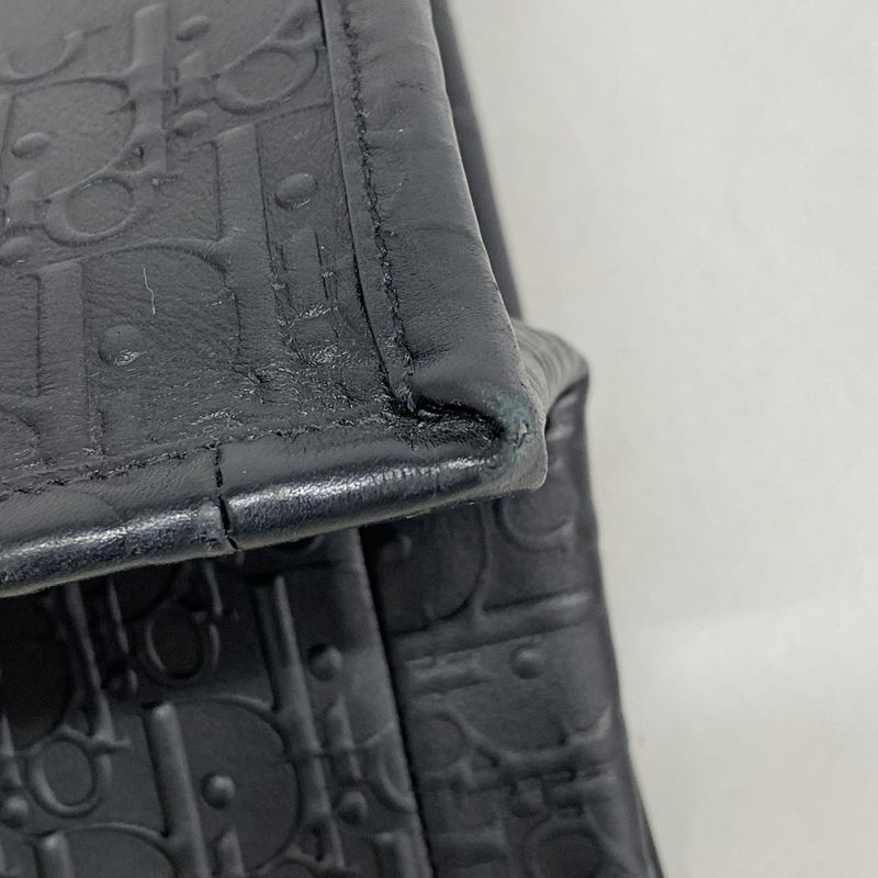 Christian Dior Tote Bag Oblique Book Tote Leather Black Cles Deuce