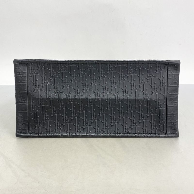Christian Dior Tote Bag Oblique Book Tote Leather Black Cles Deuce