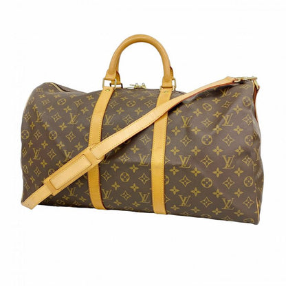 Louis Vuitton Boston Bag Monogram Keepall Bandoliere 50 M41416 Brown Men Women