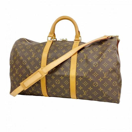 Louis Vuitton Boston Bag Monogram Keepall Bandoliere 50 M41416 Brown Men Women
